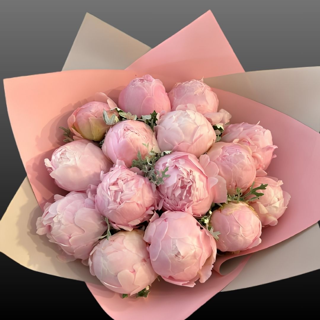 Peony Buket - Pembe ve Dolgun Şakayıklar